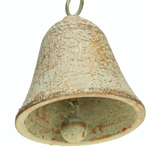 Article Carillon à vent en métal Cœur avec cloche Vert antique 46cm
