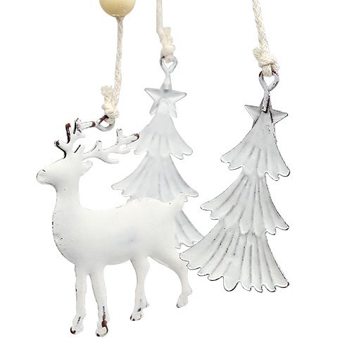 Floristik24 Carillon de Noël en métal blanc Ø17cm