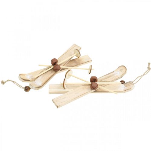 Floristik24 Déco hiver ski Sapin de Noël décoration paire de ski bois H17cm 4pcs