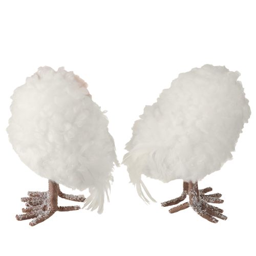 Article Décoration d&#39;hiver figurines décoratives de hibou à poser blanc 15 cm 2 pièces