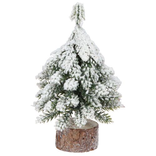 Décoration d&#39;hiver Sapin de Noël en vert blanc Ø7cm H14cm 4pcs