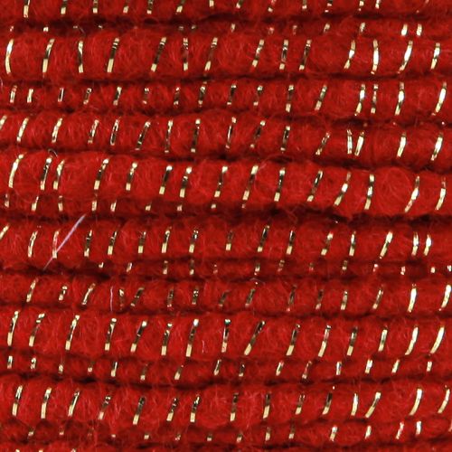 Article Fil de laine avec cordon en feutre rouge mica Ø5mm 33m