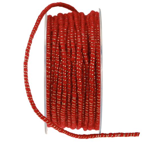 Article Fil de laine avec cordon en feutre rouge mica Ø5mm 33m