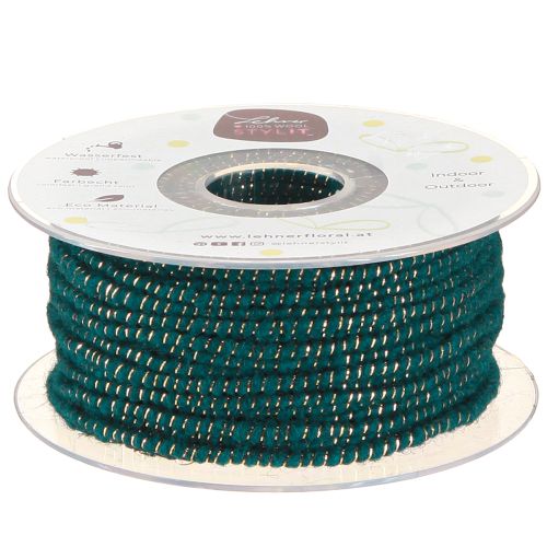 Fil de laine avec cordon en feutre cordon de laine turquoise doré Ø5mm 33m