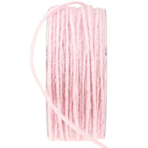 Article Cordon de laine rose 3mm 100m
