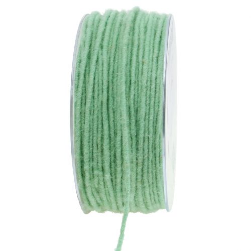 Floristik24 Cordon de laine vert menthe 3mm 100m