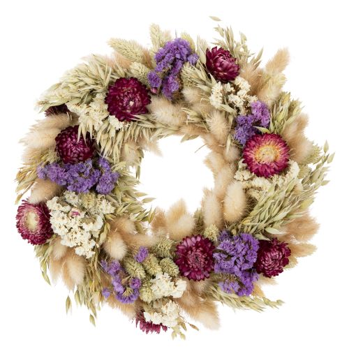 Couronne de fleurs séchées, décoration de table festive pour les occasions spéciales et les saisons, 25 cm