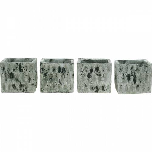 Floristik24 Pot de fleurs, récipient en céramique, décoration de table aspect antique H8cm 4pcs