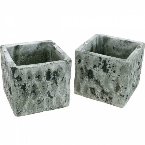 Floristik24 Pot de fleurs, récipient en céramique, décoration de table aspect antique H8cm 4pcs