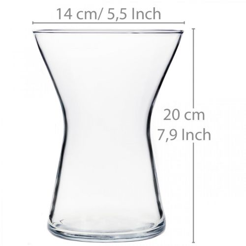 Article Vase X-verre clair Ø14cm H19cm
