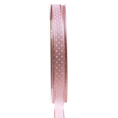 Ruban cadeau ruban décoratif à pois vieux rose 10mm 25m