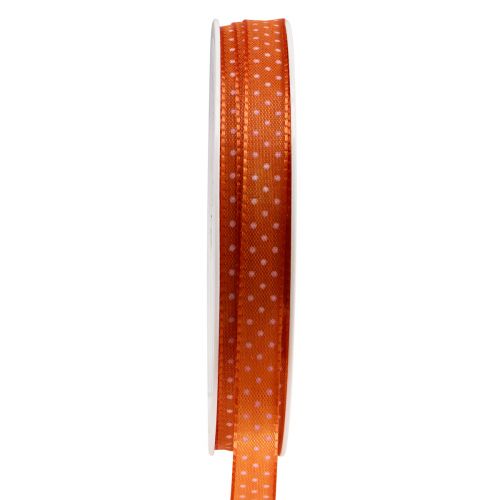 Article Ruban cadeau ruban décoratif à pois orange 10mm 25m