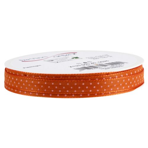 Article Ruban cadeau ruban décoratif à pois orange 10mm 25m