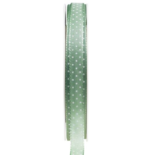 Floristik24 Ruban cadeau ruban décoratif à pois vert menthe 10mm 25m