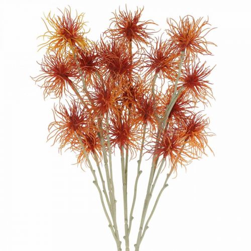 Article Xanthium fleur artificielle automne décoration orange 6 fleurs 80cm 3pcs