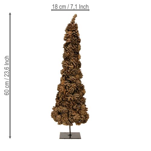 Article Sapin de Noël en forme de cône, naturel, 16×60cm