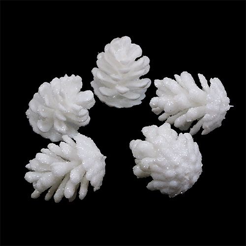 Article Cônes décoratifs paillettes blanches décoration dispersée décoration à suspendre 3,5 cm 45 pièces