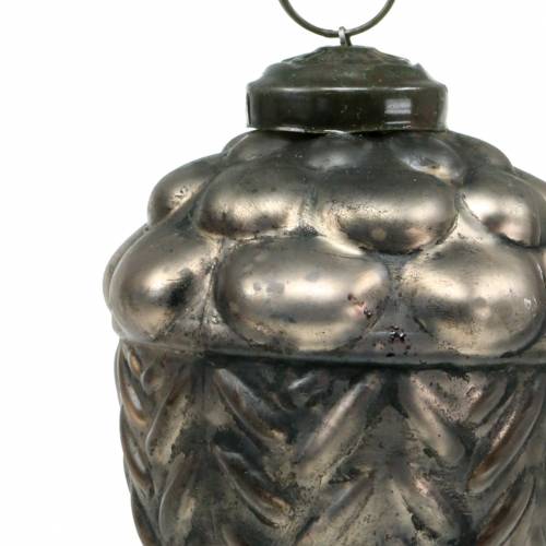 Floristik24 Cônes en verre Ø9cmH10cm noir antique 2pcs.