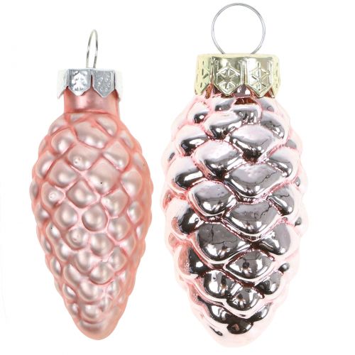 Floristik24 Cone mix en verre rose 5cm 14pcs