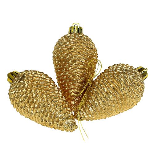 Cônes en plastique or clair 8cm 6pcs. pour accrocher