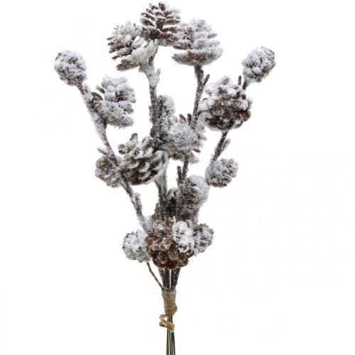 Branches de Noël branche conique enneigée 30 cm 5 pièces en paquet