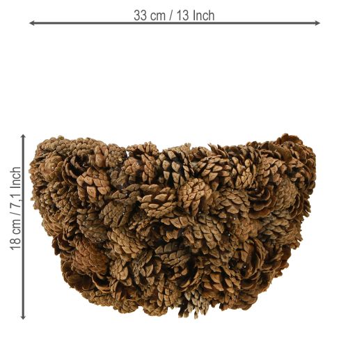 Article Panier à plantes en cônes pommes de pin naturel Ø33cm H17cm