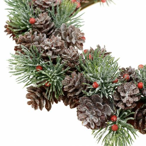 Floristik24 Couronne de cône neigée Ø23cm