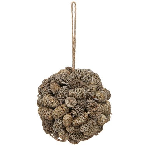 Floristik24 Boule conique pour suspendre des cônes d&#39;aulne blanchis 12 cm