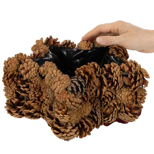 Pot de plantation en forme d'étoile en pommes de pin 30cm naturel | Floristik24.fr