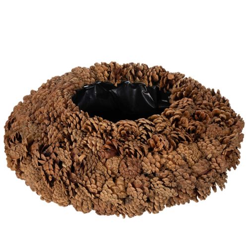 Vasque ronde en pommes de pin naturelles 38 cm brun 14 cm