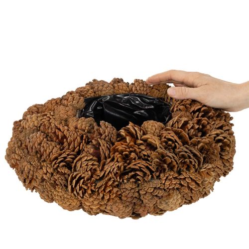 Vasque ronde en pommes de pin naturelles 38 cm brun 14 cm | Floristik24.fr