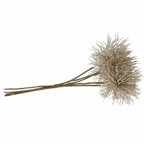 Floristik24 Branche de clématite artificielle champagne avec paillettes 32cm 5pcs