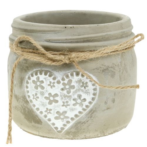 Pot de plantation en béton avec cerf 21 cm Gris-Blanc