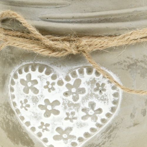 Floristik24 Pot de béton coeur Ø11,5cm 3pcs