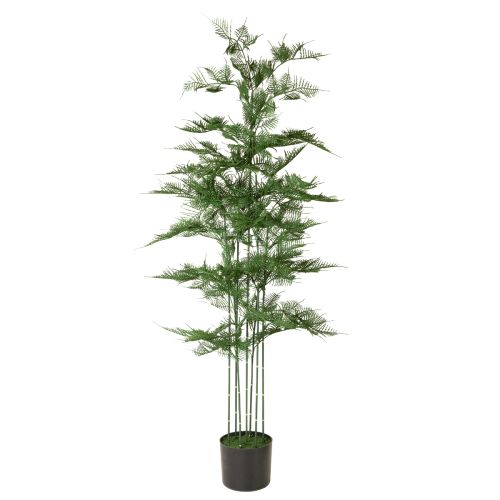 Plante Bambou Artificielle Verte 132 cm en Pot Noir