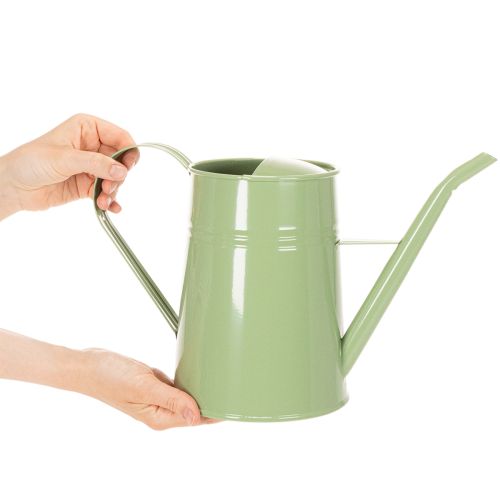Arrosoir d'intérieur vintage en métal, vert menthe, 1,7 L ; vase décoratif, style rétro, H 23 cm | Floristik24.fr