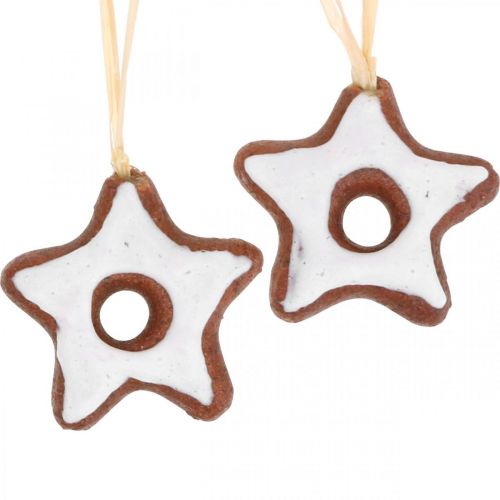 Décorations de sapin de Noël étoiles à la cannelle décoration étoile en plastique 5cm 24pcs