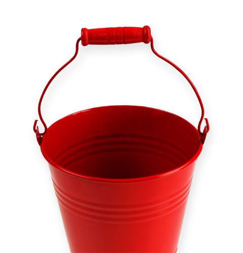 Floristik24 Seaux décoratifs en zinc rouge Ø14, H12cm 6pcs