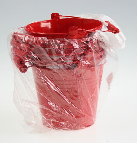 Floristik24 Seaux décoratifs en zinc rouge Ø14, H12cm 6pcs