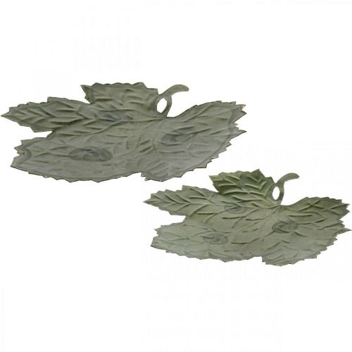 Article Bol décoratif feuilles d'automne en métal Ø33/40cm lot de 2