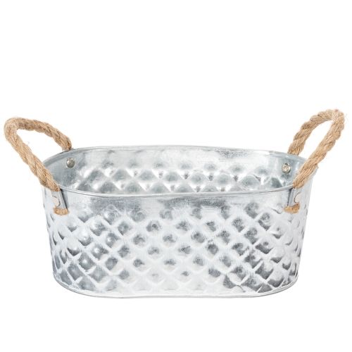 Bol ovale en zinc 23 cm x 12 cm H10,5 cm acheter | Floristik24.fr