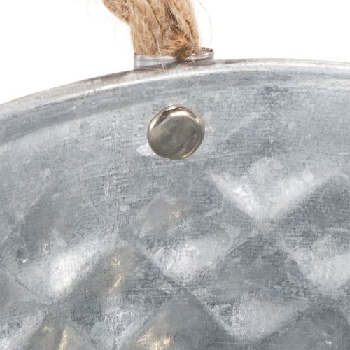 Bol ovale en zinc 23 cm x 12 cm H10,5 cm | Floristik24.fr