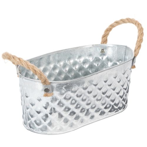 Bol ovale en zinc 23 cm x 12 cm H10,5 cm | Floristik24.fr