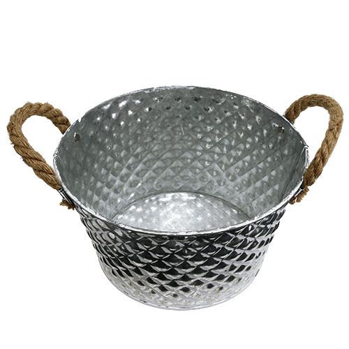 Article Bol zinc rond anses corde Ø25cm H14cm