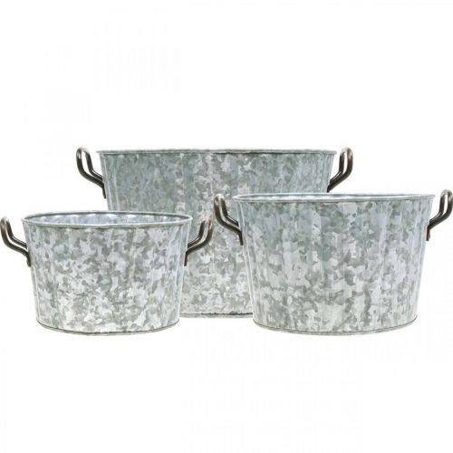 Floristik24 Jardinière décorative métal zinc Ø26,5/30,5/34,5cm lot de 3
