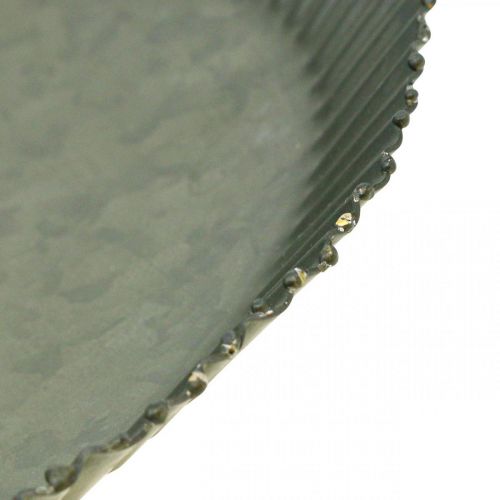 Article Assiette décorative plaque de zinc plaque métal anthracite or Ø20,5cm