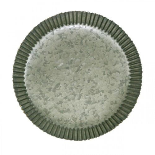 Assiette décorative plaque de zinc plaque métal anthracite or Ø20,5cm