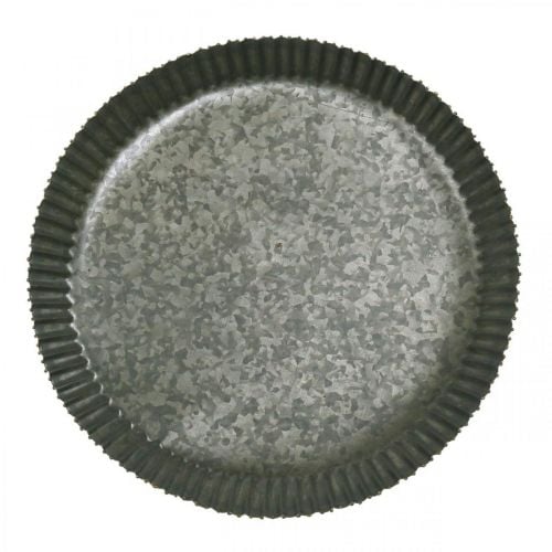 Assiette décorative plaque zinc plaque métal anthracite or Ø24cm