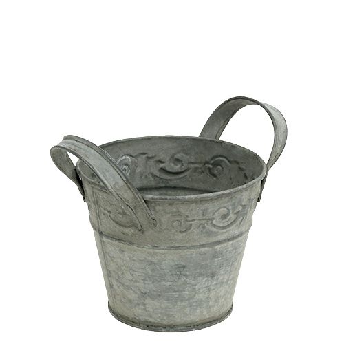 Floristik24 Pot en zinc Ø12cm H10cm gris lavé