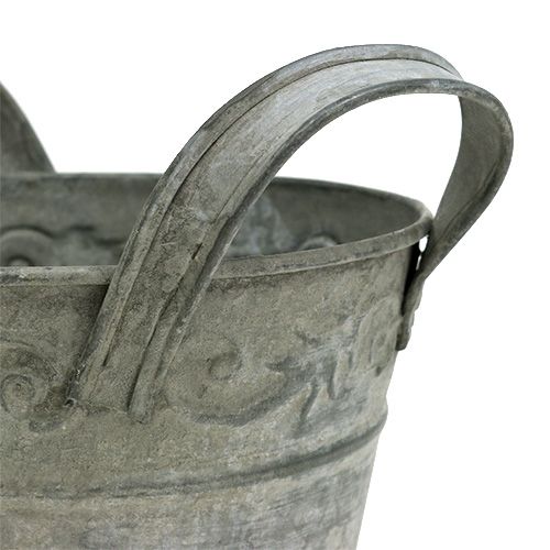 Floristik24 Pot en zinc Ø12cm H10cm gris lavé
